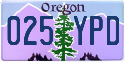 OR license plate 025YPD