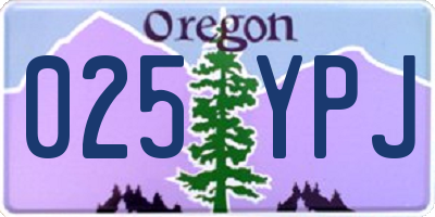 OR license plate 025YPJ