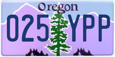 OR license plate 025YPP
