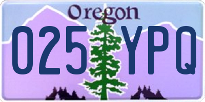 OR license plate 025YPQ