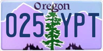 OR license plate 025YPT