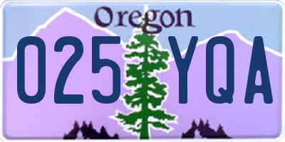OR license plate 025YQA