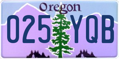 OR license plate 025YQB