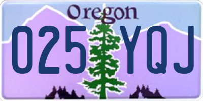 OR license plate 025YQJ