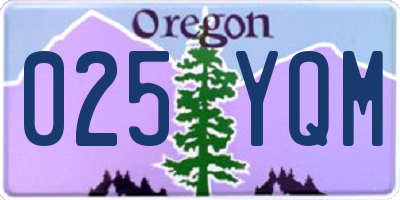 OR license plate 025YQM