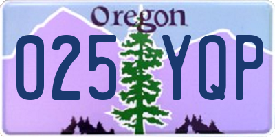 OR license plate 025YQP