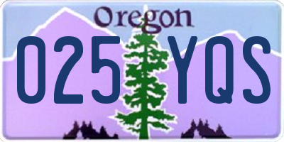 OR license plate 025YQS