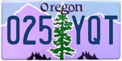 OR license plate 025YQT