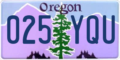 OR license plate 025YQU