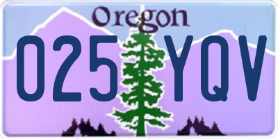 OR license plate 025YQV