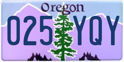 OR license plate 025YQY