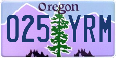 OR license plate 025YRM