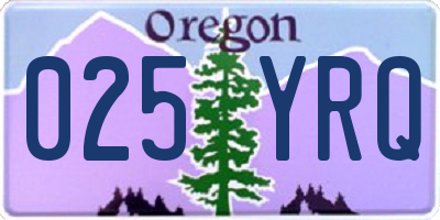 OR license plate 025YRQ