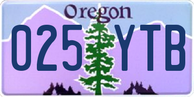 OR license plate 025YTB