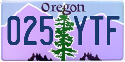 OR license plate 025YTF