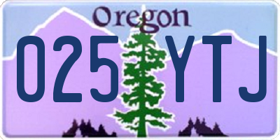 OR license plate 025YTJ