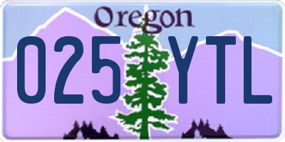 OR license plate 025YTL