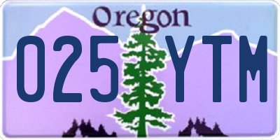 OR license plate 025YTM