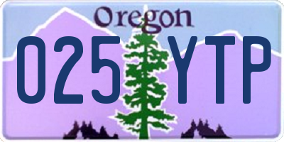 OR license plate 025YTP