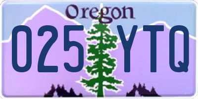 OR license plate 025YTQ