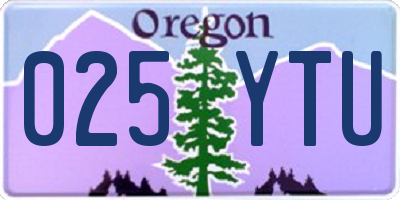 OR license plate 025YTU