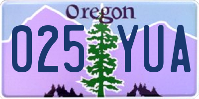 OR license plate 025YUA