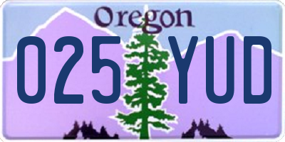 OR license plate 025YUD