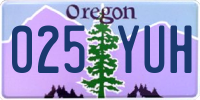 OR license plate 025YUH