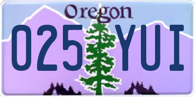 OR license plate 025YUI