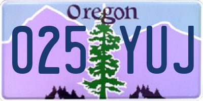 OR license plate 025YUJ