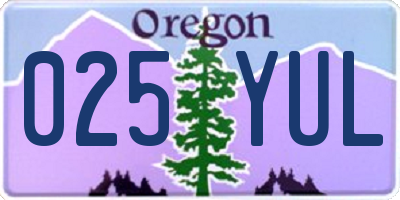 OR license plate 025YUL