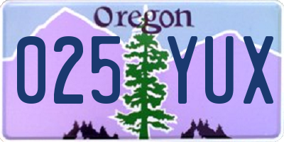OR license plate 025YUX