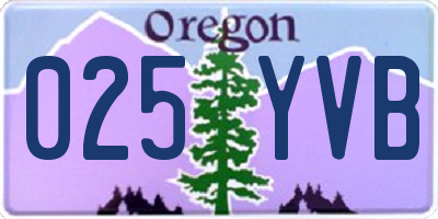 OR license plate 025YVB