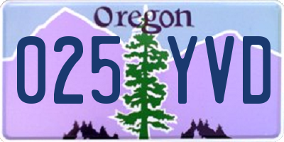OR license plate 025YVD