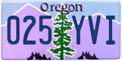 OR license plate 025YVI