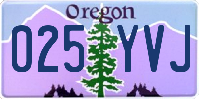 OR license plate 025YVJ