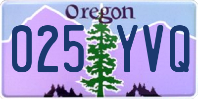 OR license plate 025YVQ