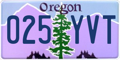 OR license plate 025YVT