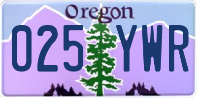 OR license plate 025YWR