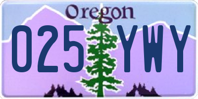 OR license plate 025YWY