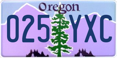 OR license plate 025YXC