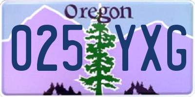 OR license plate 025YXG