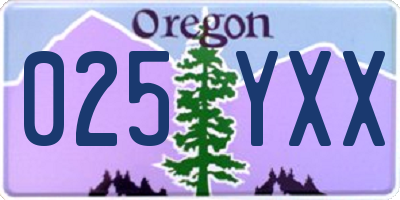 OR license plate 025YXX