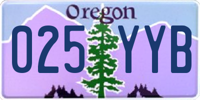 OR license plate 025YYB
