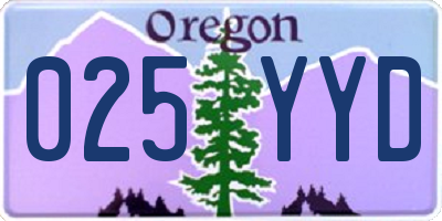 OR license plate 025YYD