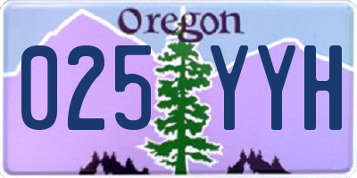 OR license plate 025YYH