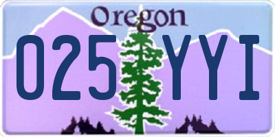OR license plate 025YYI