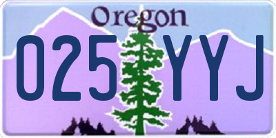 OR license plate 025YYJ