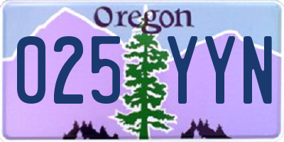 OR license plate 025YYN