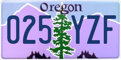 OR license plate 025YZF